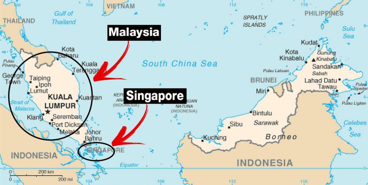 Singapuri maailma kaardil