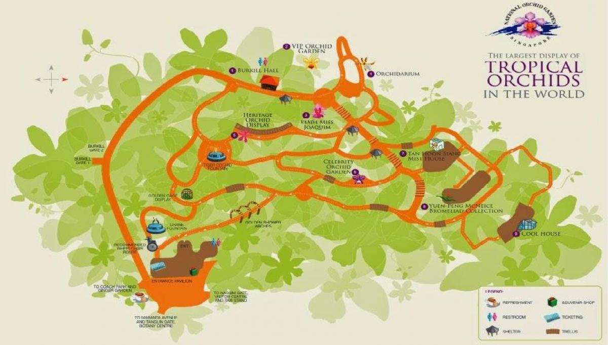 Singapuri botaanikaaed kaart
