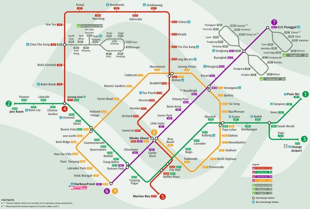 mrt süsteemi kaart Singapur
