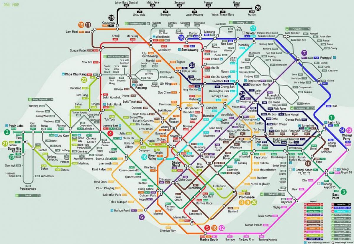 lrt kaart Singapur