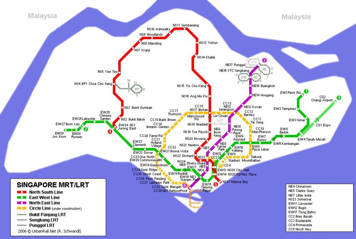 mrt-jaam, Singapuri kaart
