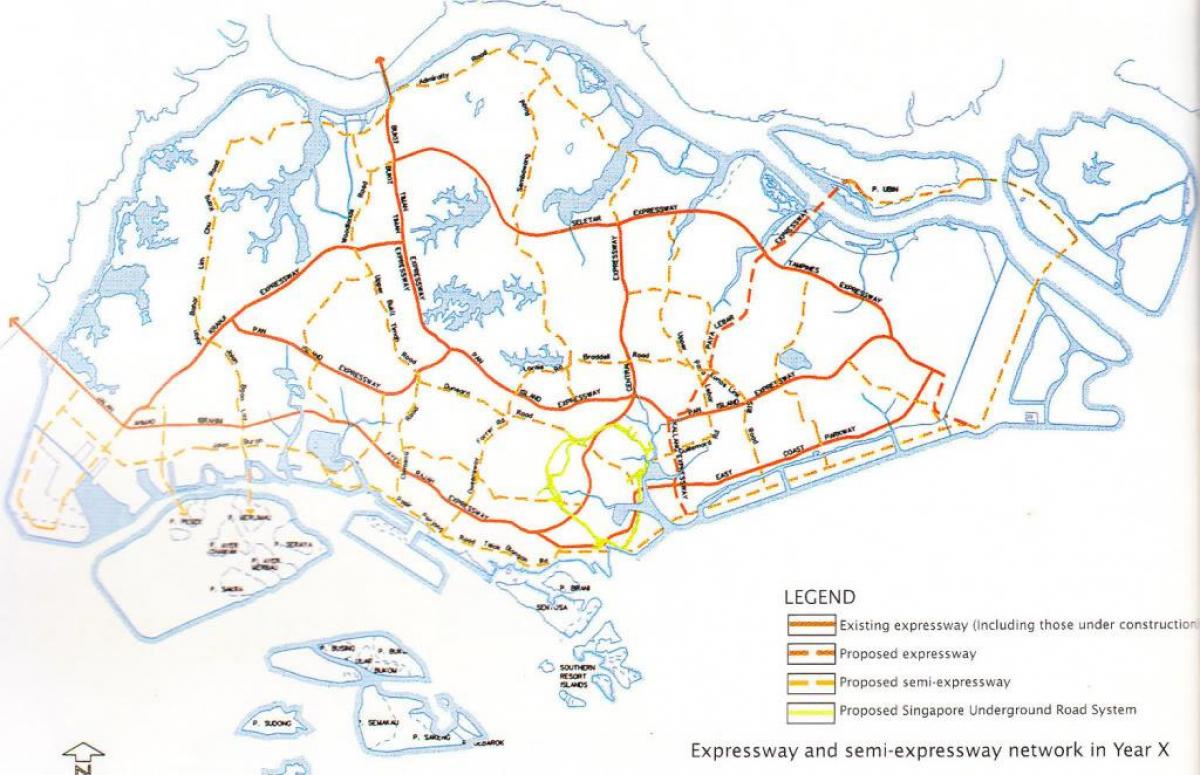 Singapur maanteel kaart