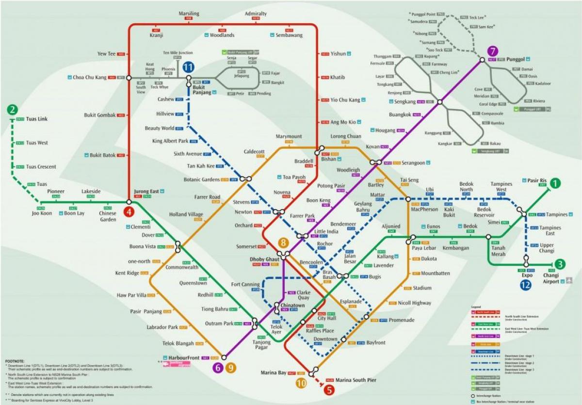 kaart Singapur raudtee