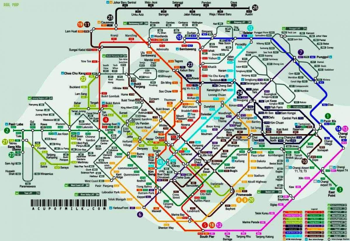 Singapur raudteejaam kaart