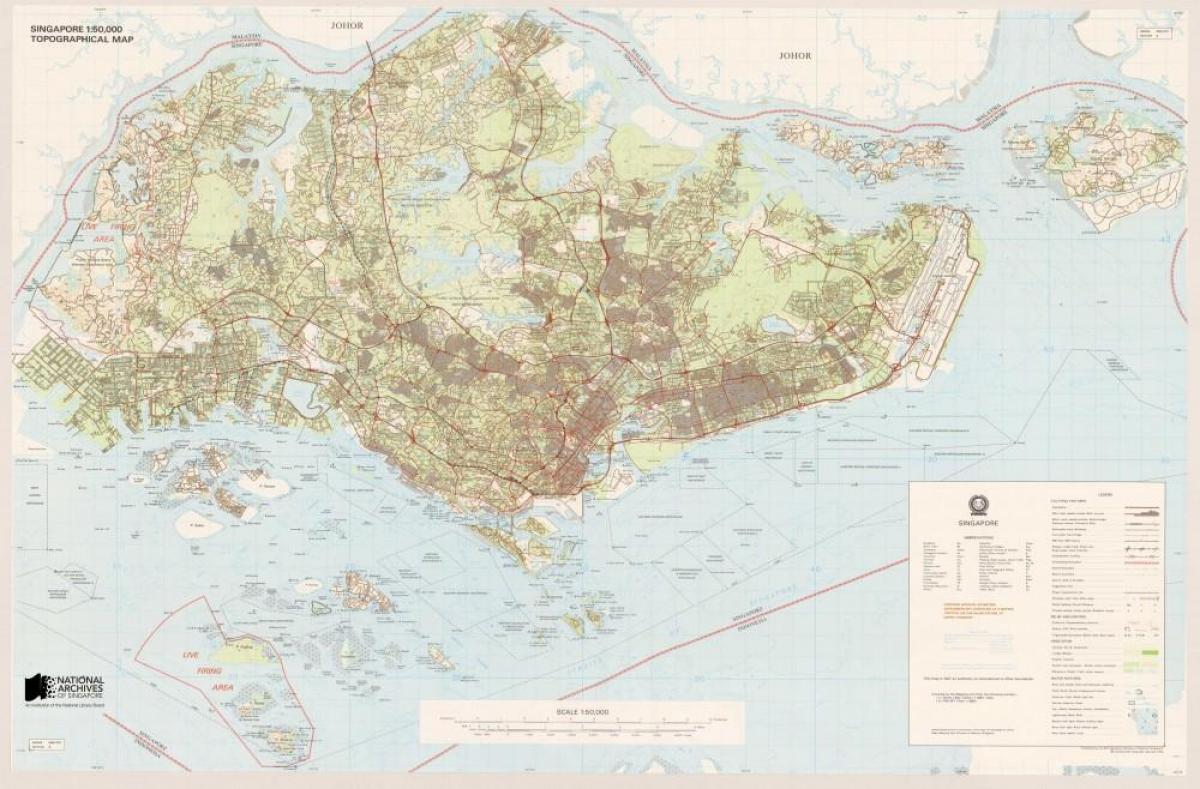 kaart Singapur topograafiline