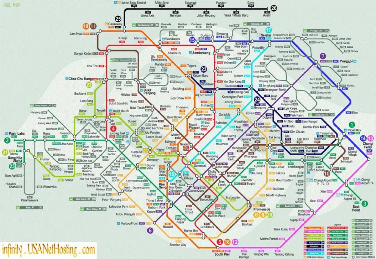 kaart Singapur transport