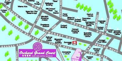 Orchard road ja Singapuri kaart
