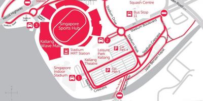 Kaart Singapur sport hub