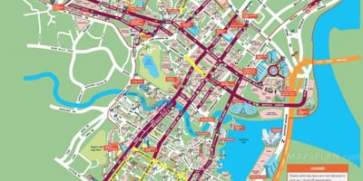 Singapur turistide laigud kaardil